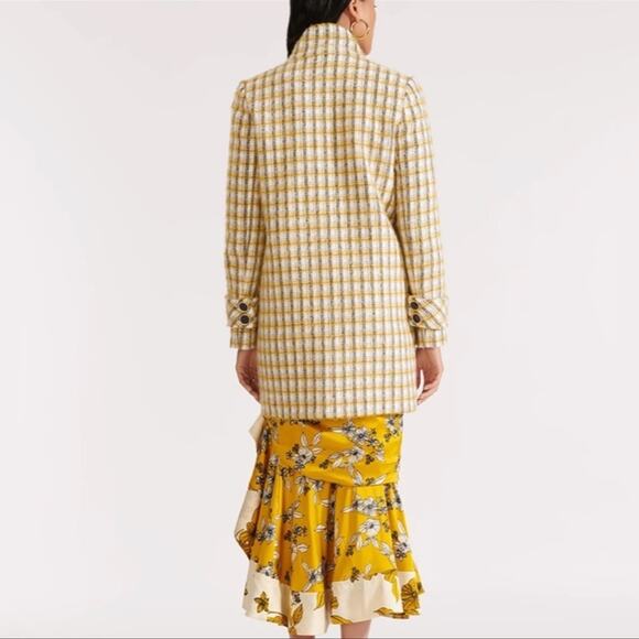 Veronica Beard Yellow White Plaid Jin Dickey Coat Blazer Size S NWOT - Picture 4 of 13